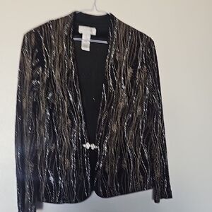 Chic Black and Silver Women's Blazer